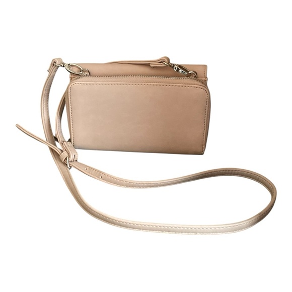 Nine West Crossbody Bag Beige/Pale Pink Adjustable Strap Purse EUC - Picture 7 of 14